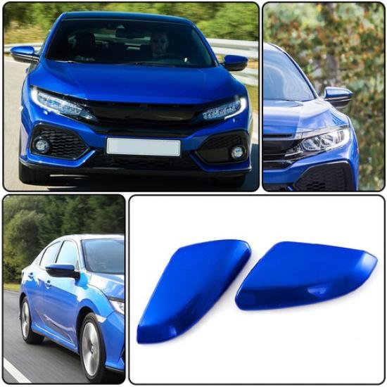 1Pair Side Mirror Cover Caps Door Rearview Cover For Honda Civic 2016- Blue