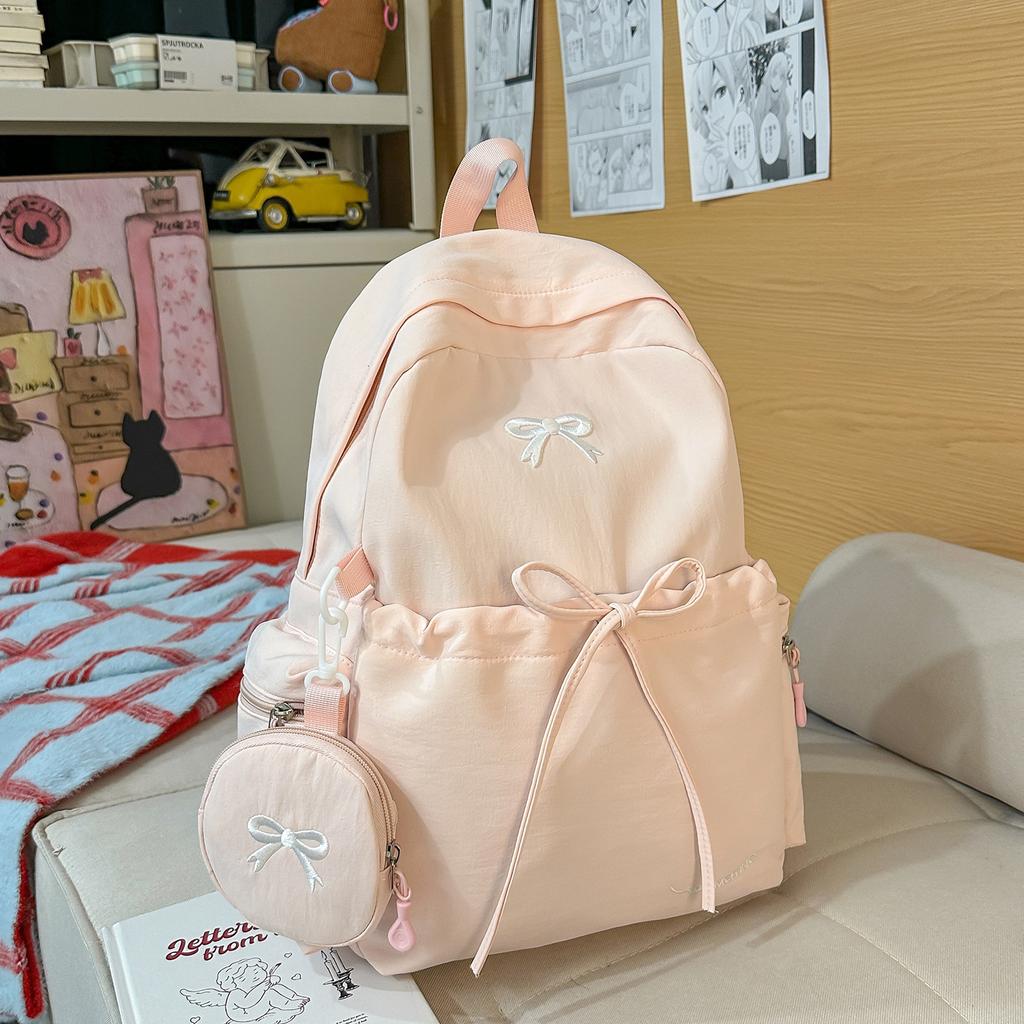 Zaino scolastico di alta gamma zaino scolastico ragazza scuola media ragazza carina zaino con fiocco a forma di cuore zaino per studente universitario semplice di alto valore