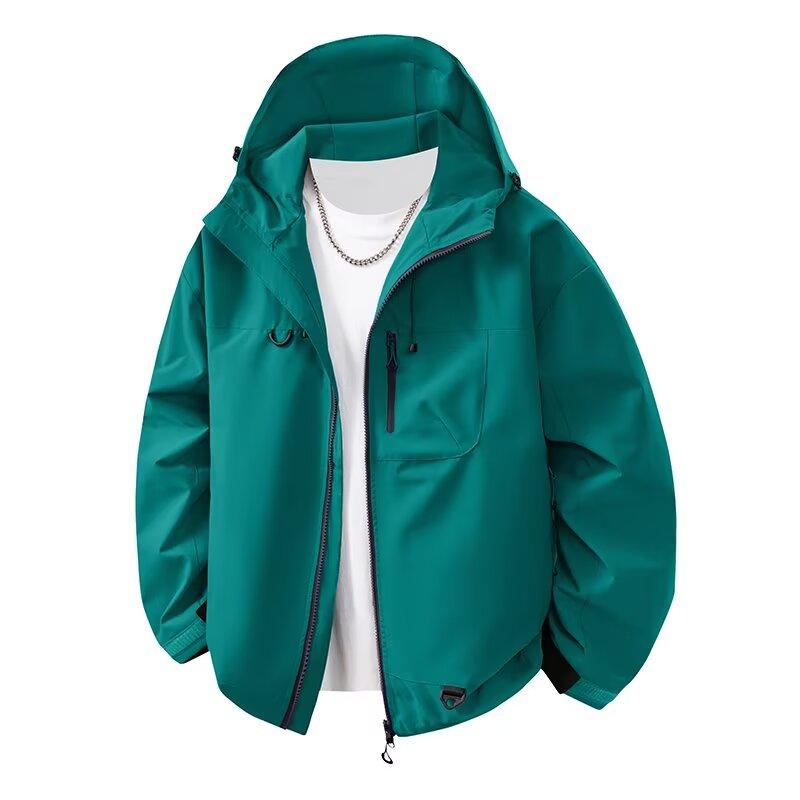 Men's and Women's Outdoor Casual Hiking Jacket Windproof Waterproof Hooded Jacket Thin Coat