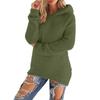 Warm Hooded Fleece Sweatshirt for Women Solid Color Long Sleeve Fashion Top