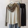 Plus Size Women's Design Sense Hooded Sweater Spring and Autumn Loose Cardigan Jacket Sports Top