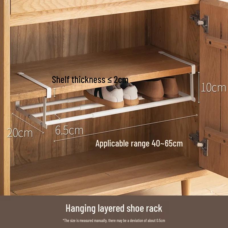 Retractable Layered Shoe Rack - Household Folding Storage for Hallway