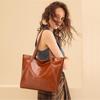 2024 Women's Large Capacity Soft Leather Tote Handbag - Simple, Stylish Shoulder Bag for Shopping