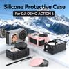 Case for DJI Osmo Action 6 Silicone Cover With Lens Protective Cap Anti-scratch Protector Shell Accessories