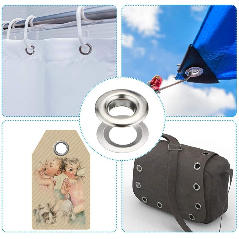 

100 Sets Durable Eyelet Kit Inner Diameter 12MM Canvas Grommet Kit Tool Parts Eyelet Tool For Tent