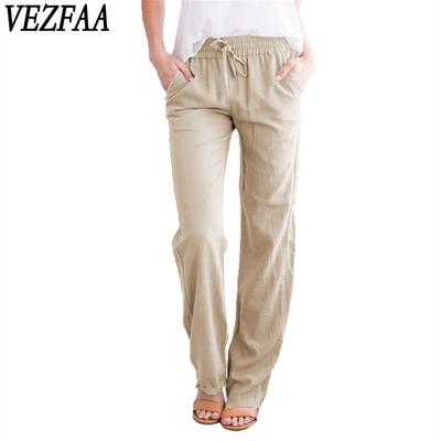Moda feminina casual cor sólida estampa calças de cintura alta calças e capris
