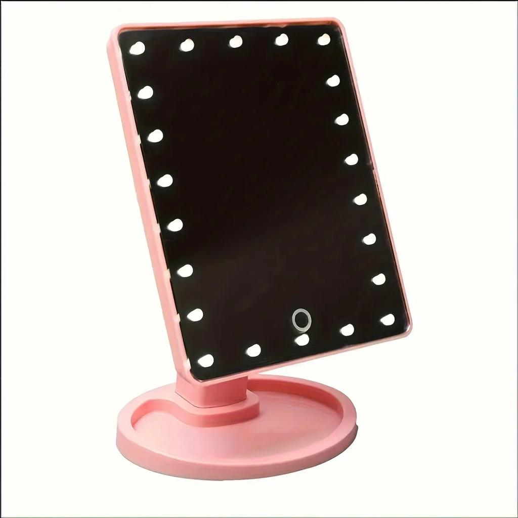 1 LED Makeup Mirror, Desktop Makeup Mirror, Battery Powered (excluding Battery), Suitable As Her Birthday Gift