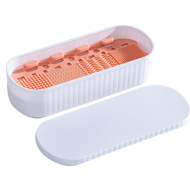

U026 Makeup Brush TRP+PP Storage Box Makeup Egg Puff Cleaning Filter Drying Rack B