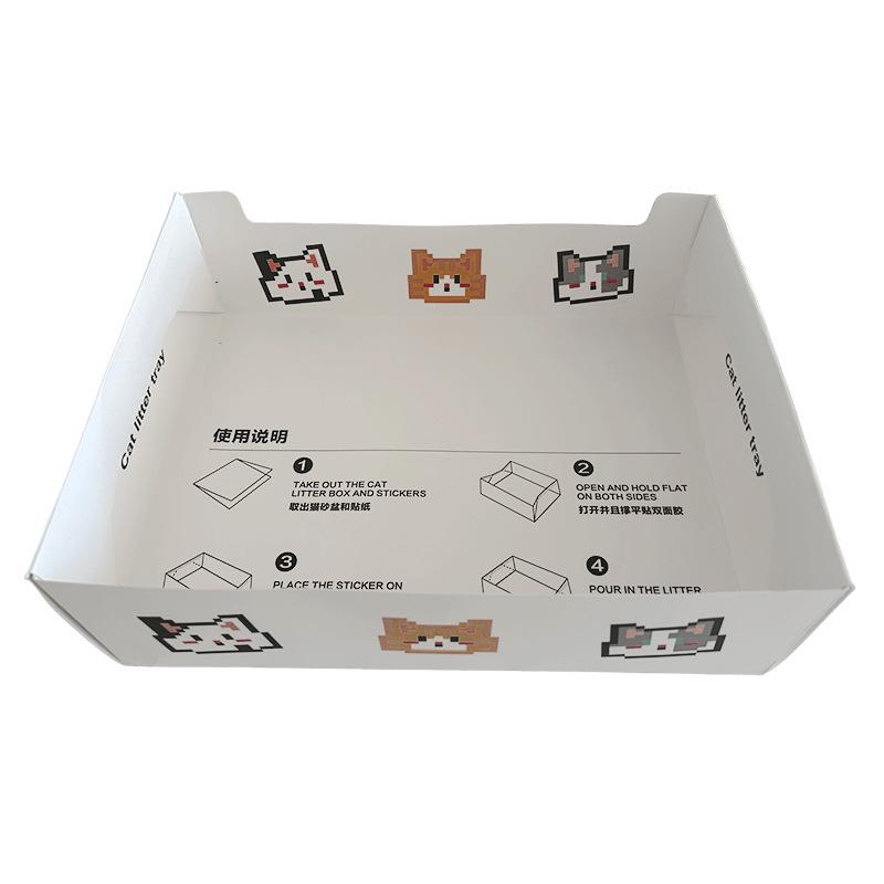 Disposable Portable Foldable Travel Car Paper Cat Litter Box белый