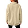 Women's Casual Half-Zip Pullover Sweatshirt, Color Long Sleeve Top for Everyday Wear