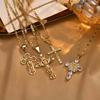 Vnox Gold Plated Pendant Necklaces For Women Stainless Steel Hollow Jesus Cross Necklaces Classic Design Christain Jewelry Gift