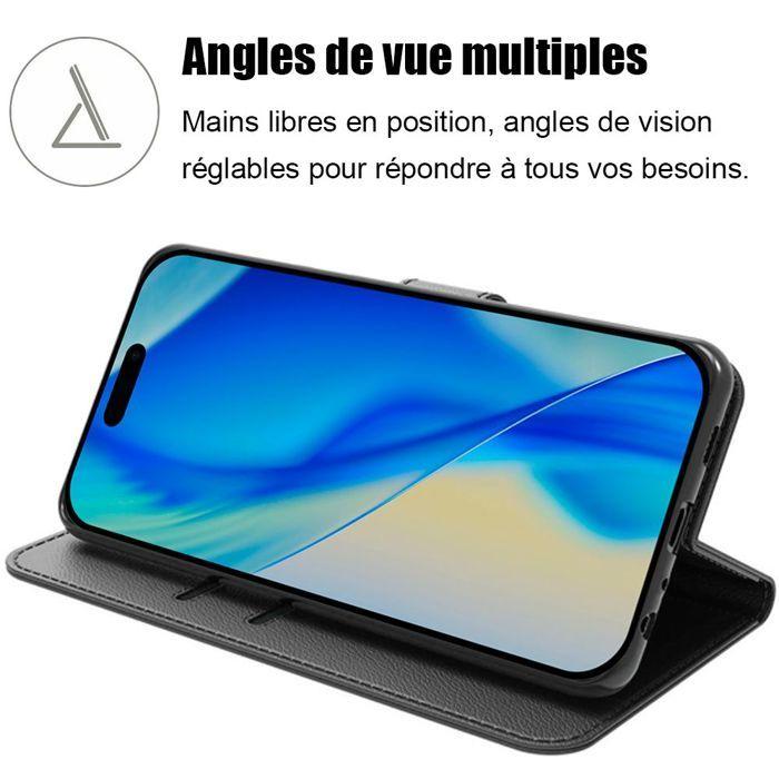 Coque pour iPhone 17 Pro Max - BOOLING - Protection Antichoc Synthécuir Noir - 2 Verres Trempés