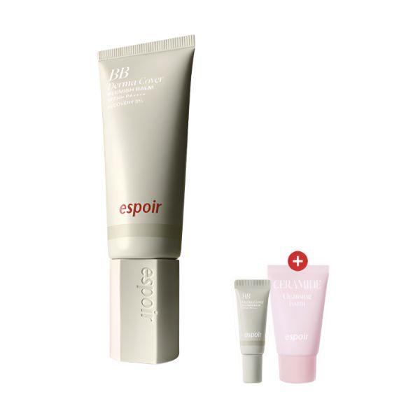 Espoir Derma Cover Blemish Balm Маття BB-крем SPF Покрытие Уход с барьером Cica Разработано с AESTURA Набор 40 г + BB 7 г + Очищающая пенка 20 г