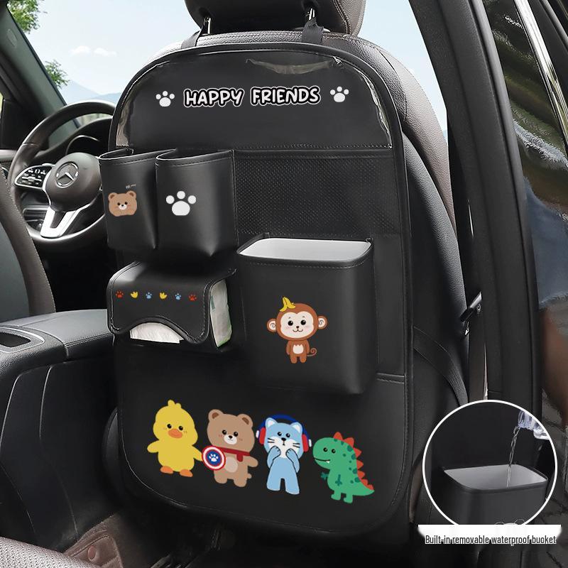 Cartoon Autositz Rückenlehnentasche: Multifunktionale Trittmatte & Aufbewahrungstasche