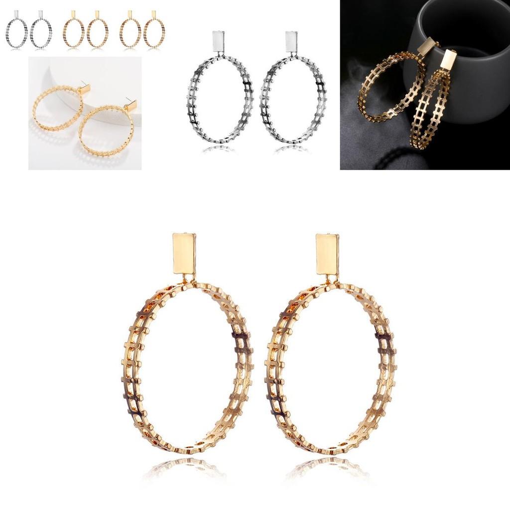 Stylish Gold Plated Geometric Earrings Trendy Street Style Must-have Jewelry
