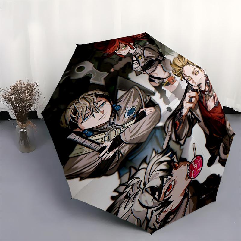 1pc Outdoor Umbrella with Anime Characters - Automatic Opening/Closing - Portable 3-Fold Design - 8-Rib Iron Frame - Perfect Gift for Fans, Trave