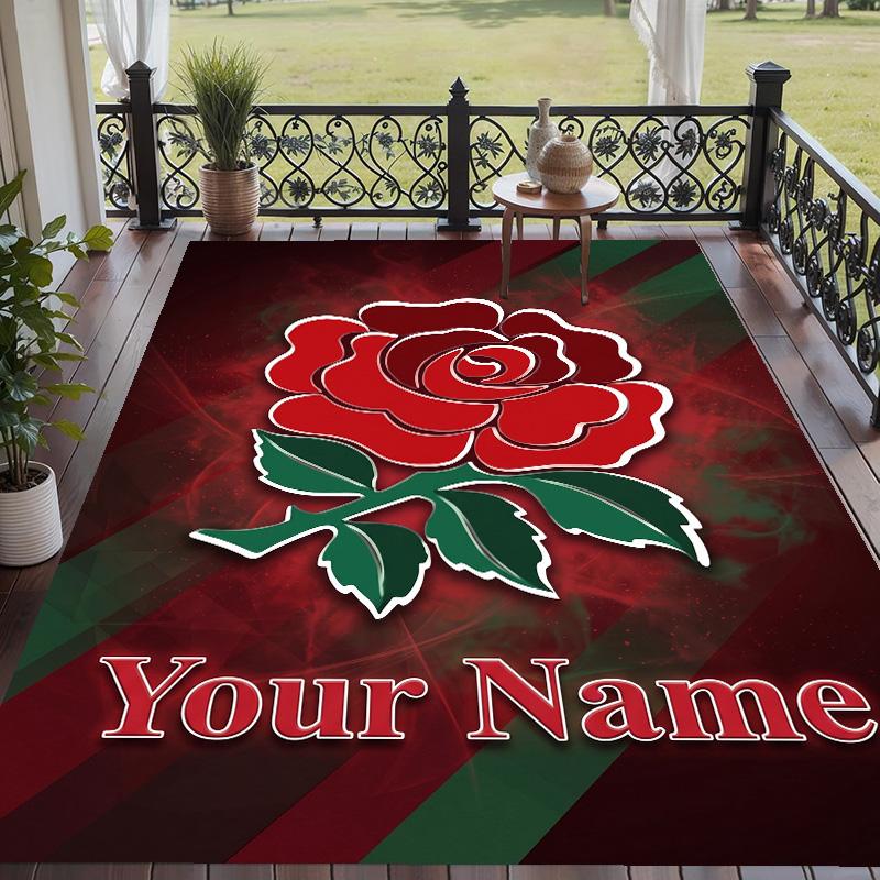 Custom Text Printed Rug England Rugby Non Slip Floor Carpet For Home Room Decor