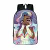 Afro-Afrikanische Schönheit Schwarze Prinzessin Wasserdichter Schulrucksack Mit Verstellbaren Schultergurten