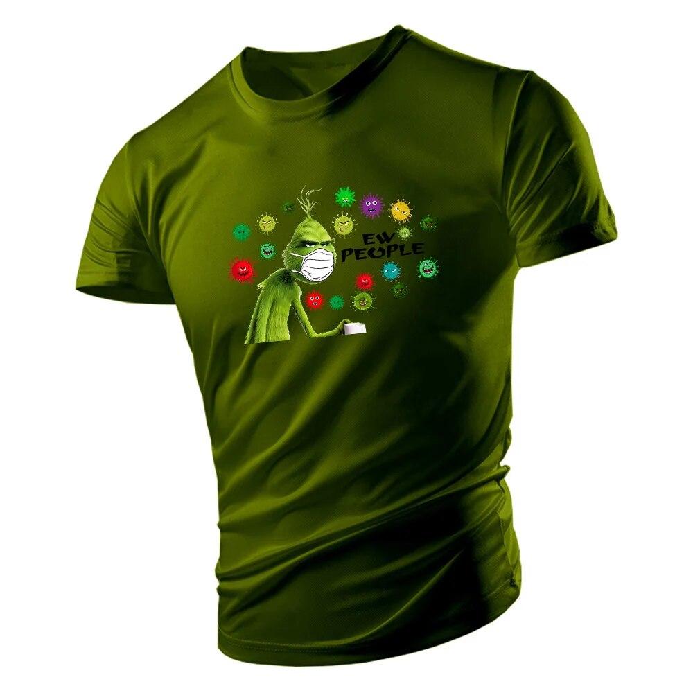 T-shirt Men's Fashion Casual Comfortable T-shirt Fun Funny Print Tops Summer New O-neck Sportswear Men's T-shirt Quick Dry