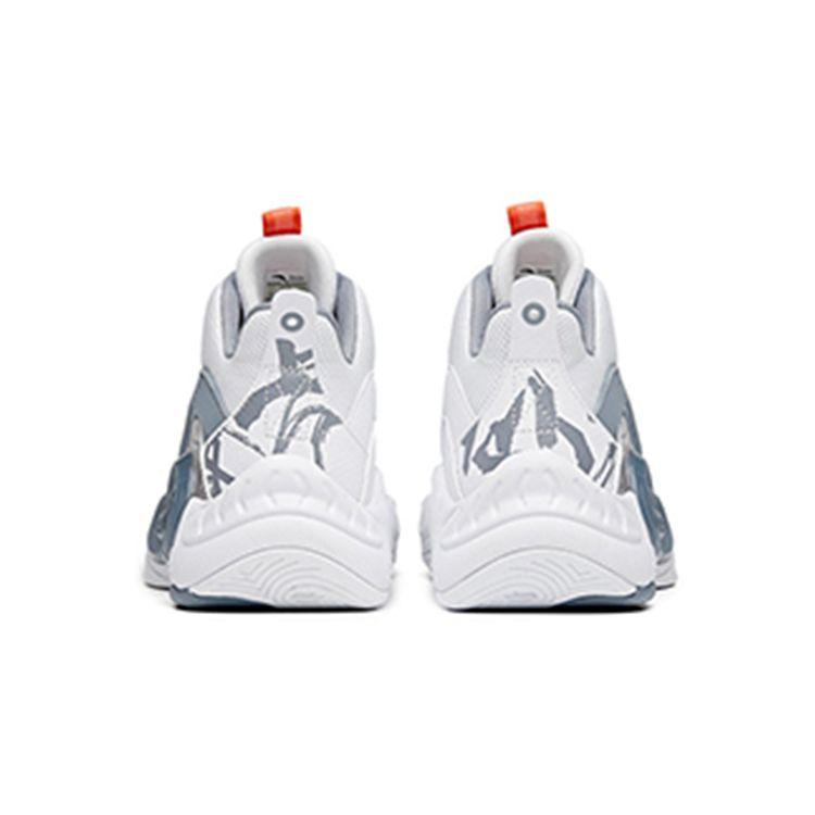 Anta Shock Absorbing Durable Mid-Top Basketball Shoes Kids Sneakers White Gray A312131101-3