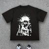 Men'S High Street Punk Style Print T-Shirt, a Trendy Casual Style for Everyday Wear, Perfect for Street Fashion Enthusiasts