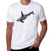 Killer Whale Orca Ink Drawing Tshirt Lightweight Print Tshirt