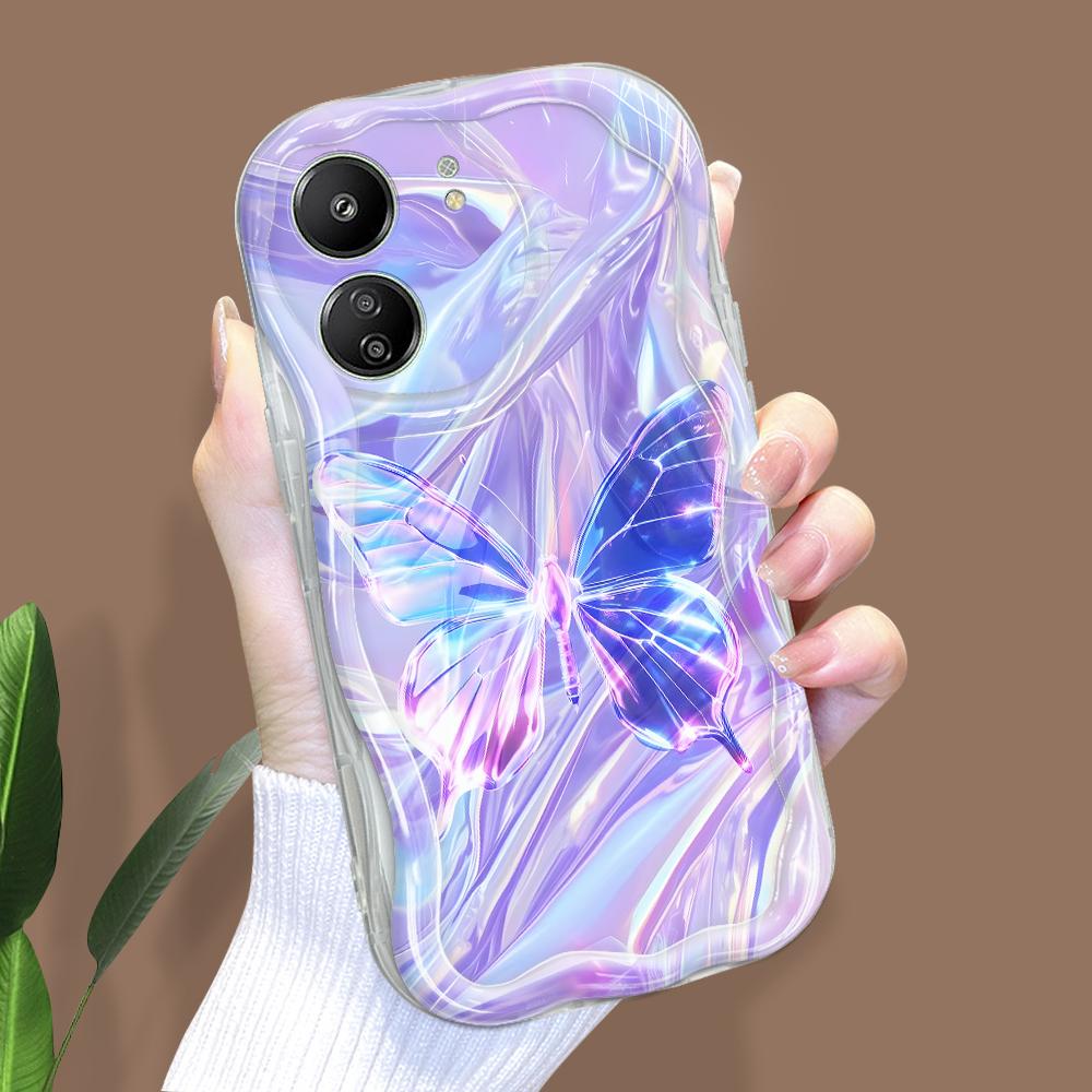 Cute Cartoon Pattern Cream Texture Casing Wavy Edge Soft Silicone Cover Phone Case for Xiaomi Redmi