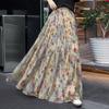 Elegant Floral High-Waisted A-Line Skirt