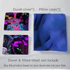 3Pcs Neon Cyberpunk Dreamscape Bedding Sets For All Sizes New 3D Printed Bed Cover Comforter Duvet Cover Pillowcase Bedroom Decoration