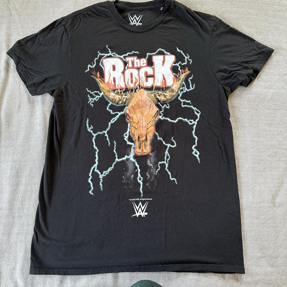 

WWE Mens Rock Dwayne Brahman Bullhead Adult M Short-Sleeve Unisex T-Shirt M
