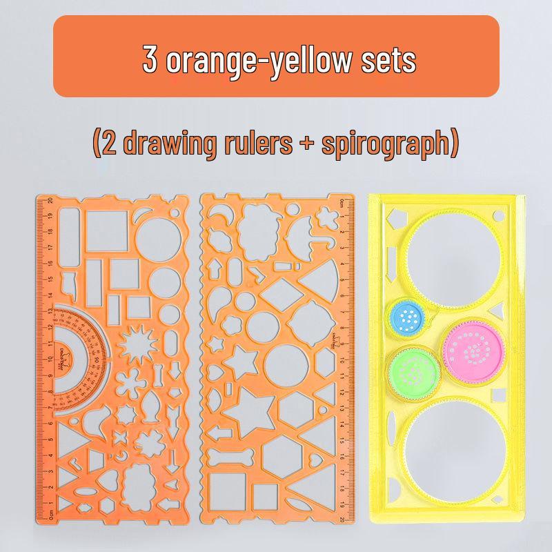 Multifunctional Kaleidoscope Drawing and Measuring Ruler Set for Students