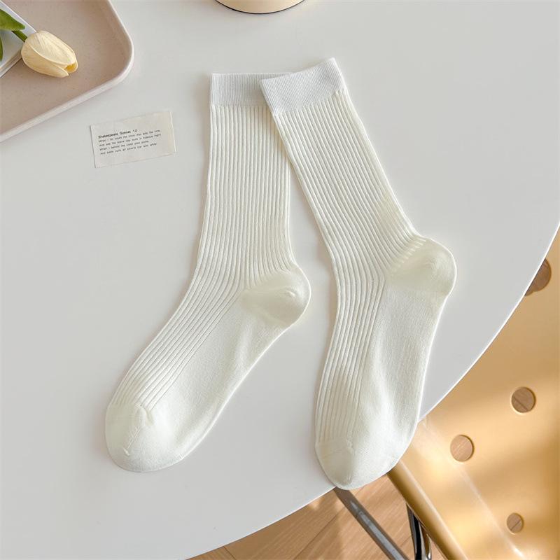 

Ballet Style Thin Boneless Socks Women S Solid Color Trendy Socks Hollow Pile Socks With Small Leather Shoes one size fits all молоко, білий колір
