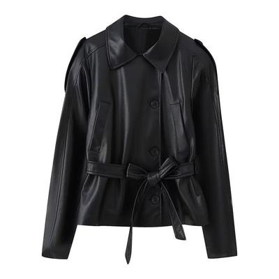Europäischer und Amerikanischer Damen Kurz-Trenchcoat Jacke aus Kunstleder - Heißes Modeartikel