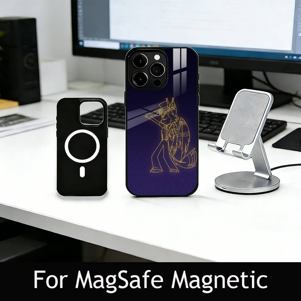 H-Hazbin H-Husk Telefoonhoesje Voor iPhone17,16,15,14,13,12,11 Plus,Pro Magnetisch Voor Magsafe Draadloos Opladen