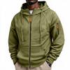 Men's Zip-Up Hooded Jacket with Raglan Sleeves for Fitness and Casual Wear