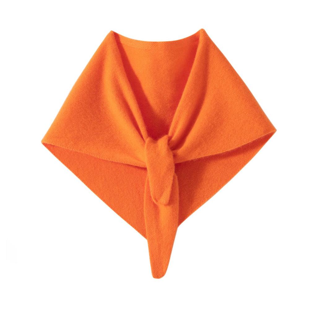 100% Pure Cashmere Women's Knit Triangle Scarf - Neck Warmer & Protector for Autumn/Winter