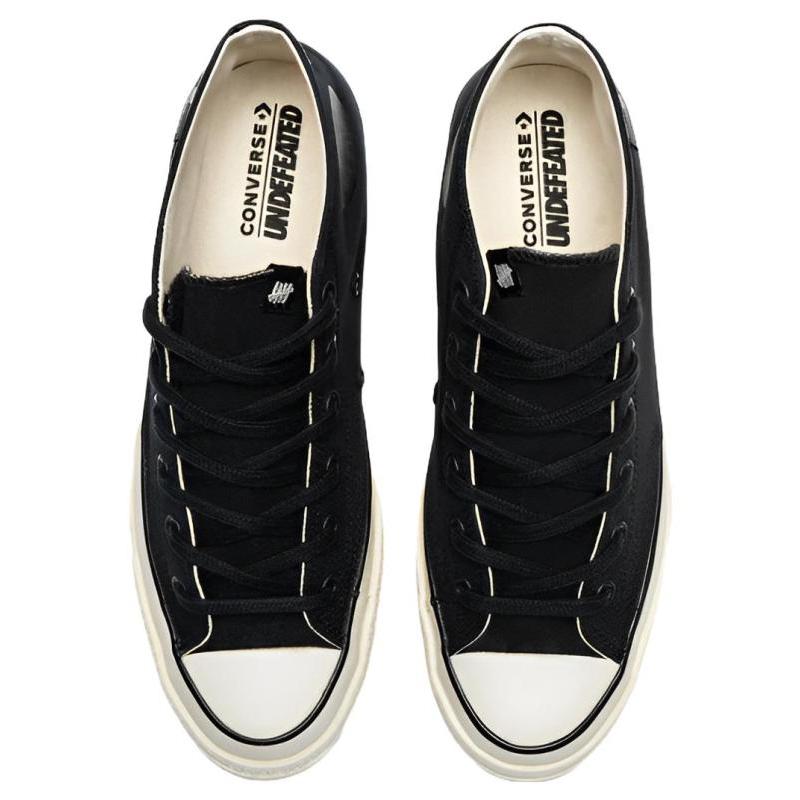 UNDEFEATED x Converse Chuck 70 Mid Stylish and Comfortable Mid-Top Espadrilles Unisex Black & White