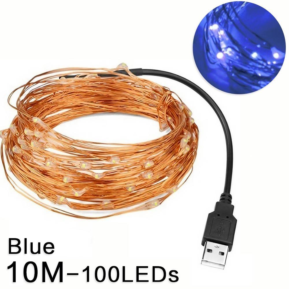 2/5/10/20M USB LED String Lights for Xmas Garland Party Wedding Home House Decoration Christmas Tree Flasher Fairy Lights
