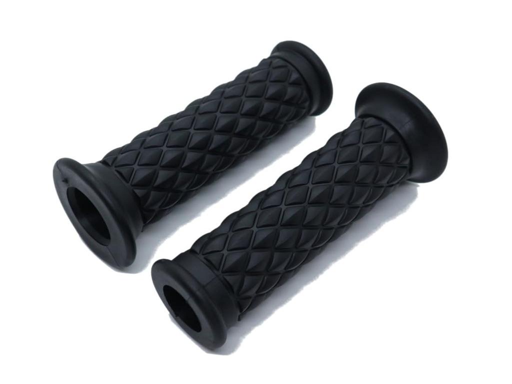 Beatus Motorcycle Handlebar Left and Right Set Through Grips, 22.2mm, Universal, Through/Non-Through Grips, (Black, Grips)