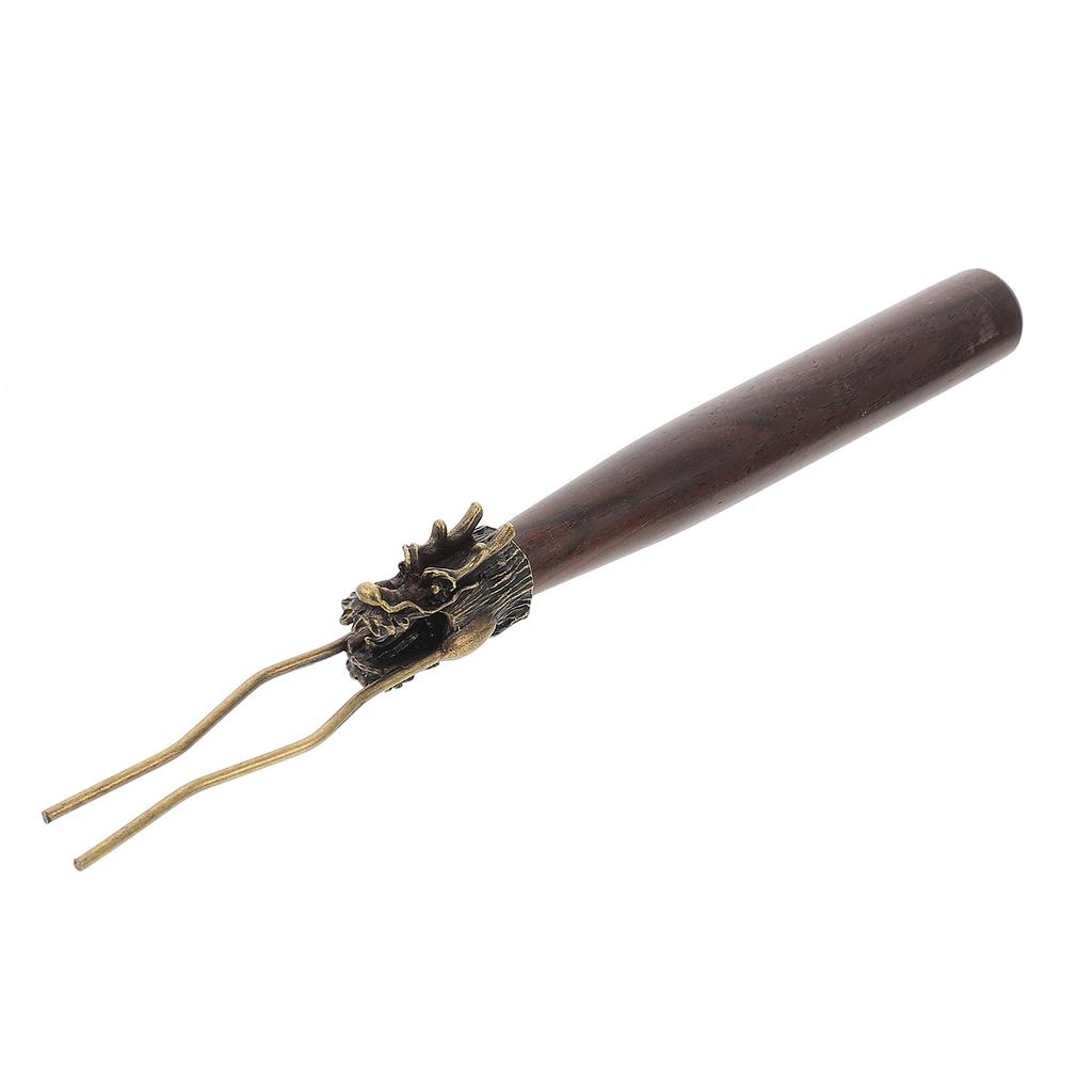 Praktischer Holz-Teetassen-Clip Kupfermaterial Rutschfestes Design Tee-Set-Zubehör Ergonomischer Griff Teezeremonie Zubehör