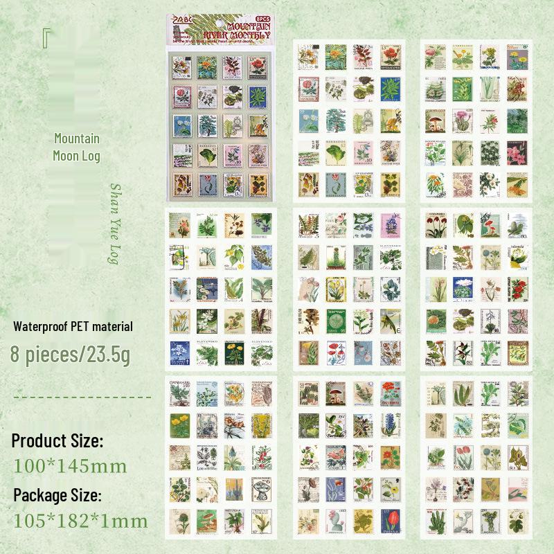 Yuezhen Wu Dong Retro Berlin Creative Die-Cut PET Journal Stickers