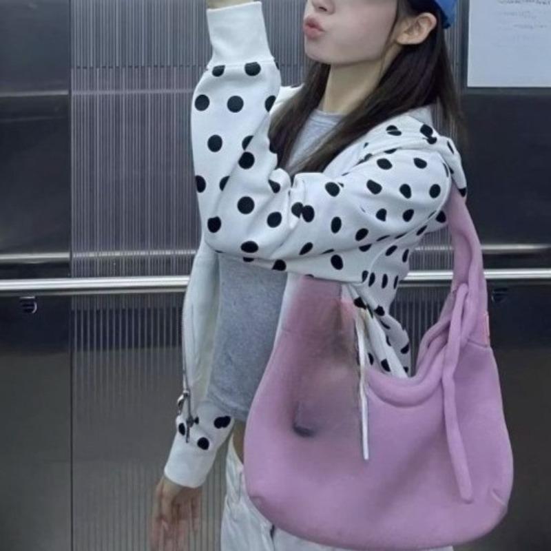 OCEANLOVE Y2k Kleidung Hoodies Damen Polka Dot Herbst Winter Sweatshirts Koreanische Mode Süß Vintage Sudaderas Mujer