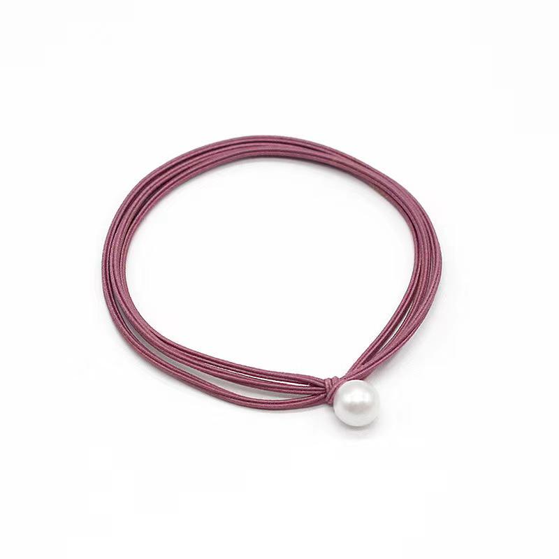 Korean-Style Mori Girl Elastic Hair Tie Set: Versatile Ponytail Holder with Pearl Accents