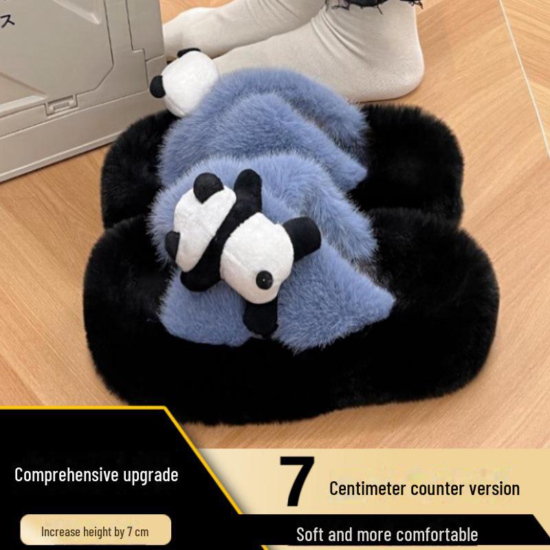 Women's 2023 Autumn Fashionable Thick-Soled Cotton Fur Slippers - Trendy and Stylish Casual Outerwear