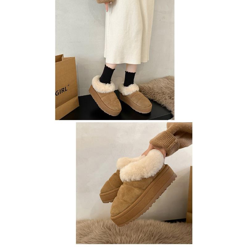 Thick Soled Height Increasing Hairy Snow Boots for Women's Winter New Style with Fur Integrated and Plush Thick Soled Warm Bread and Cotton Shoes