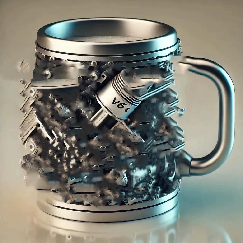 

Engine V8 V6 Metal Cup Design Crafts Creative Resin Mug Handicraft Three-dimensional Cup Home Decoration Figurines Gift Ideas S 11 10.5 8.5cm