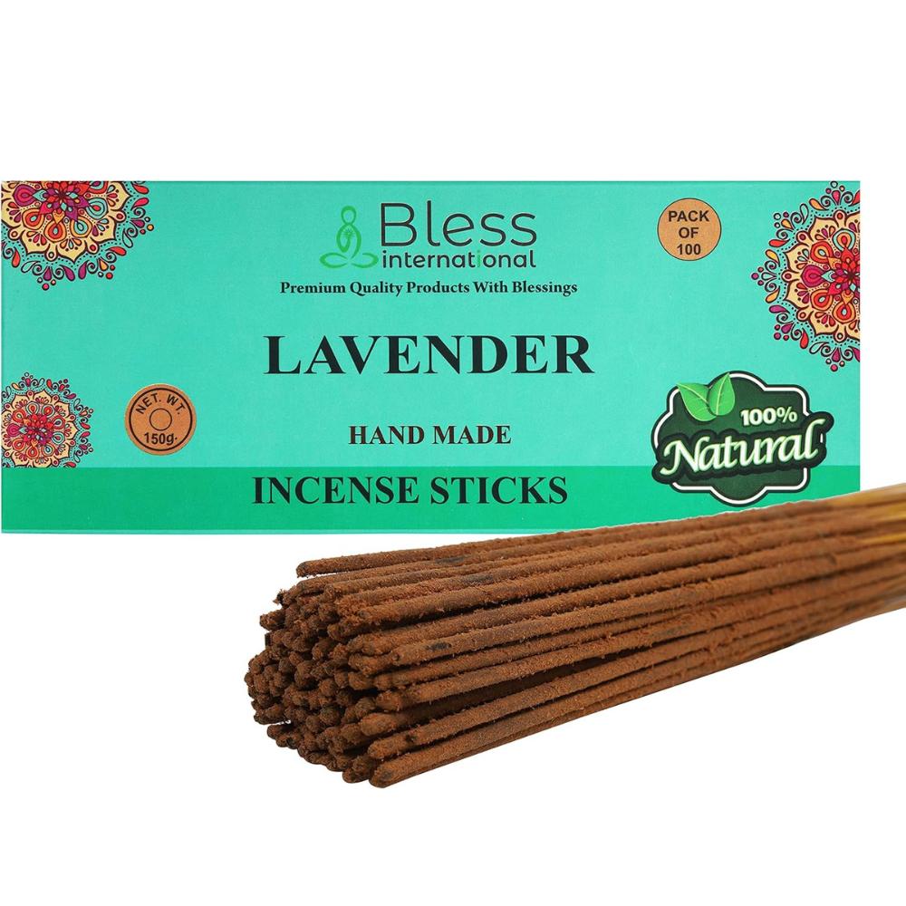 Bless-Lavender -Incense-Sticks 100%-Natural-Handmade-Hand-Dipped-Incense-Sticks Organic-Chemicals-Free for-Purification-Relaxation-Positivity