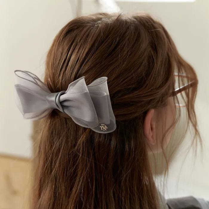 Chiffon Double Ribbon Hair Pin HB2252