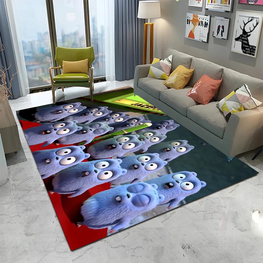 3D Grizzy and The Lemmings Cartoon Carpet Rug for Home Living Room Bedroom Sofa Doormat Decor,kids Area Rug Non-slip Floor Mat