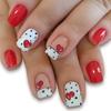 24 Pcs Heart Polker Dots Acrylic Nail Valentines Day False Nail Stick On Nail Short Square Press On Nail for Holiday